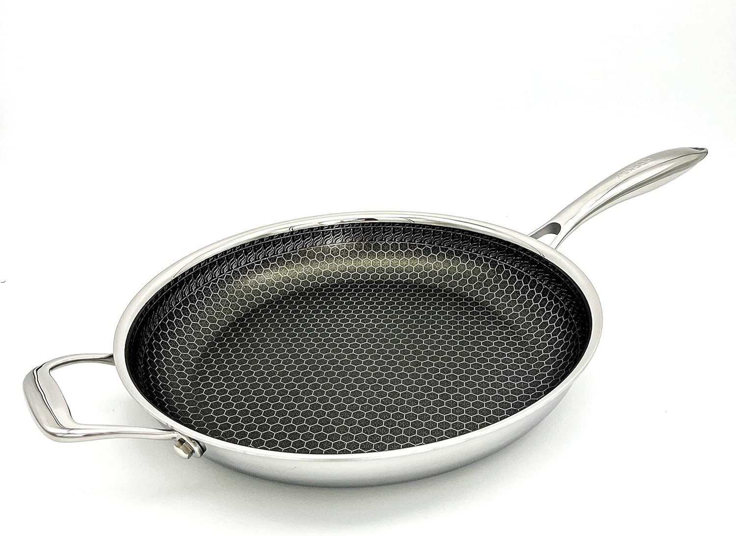 12 Inch Hexagon Surface Hybrid Stainless Steel Frying Pan