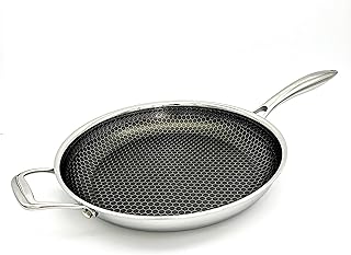 12 Inch Hexagon Surface Hybrid Stainless Steel Frying Pan