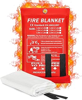 2024 Emergency Fire Blanket, Fire Extinguisher Blanket, Fire Suppression Blanket, Flame Retardant Blanket Fire Safety Blanket for Home, Kitchen, School, Grill, Car, Office, Warehouse(40” x 40”)