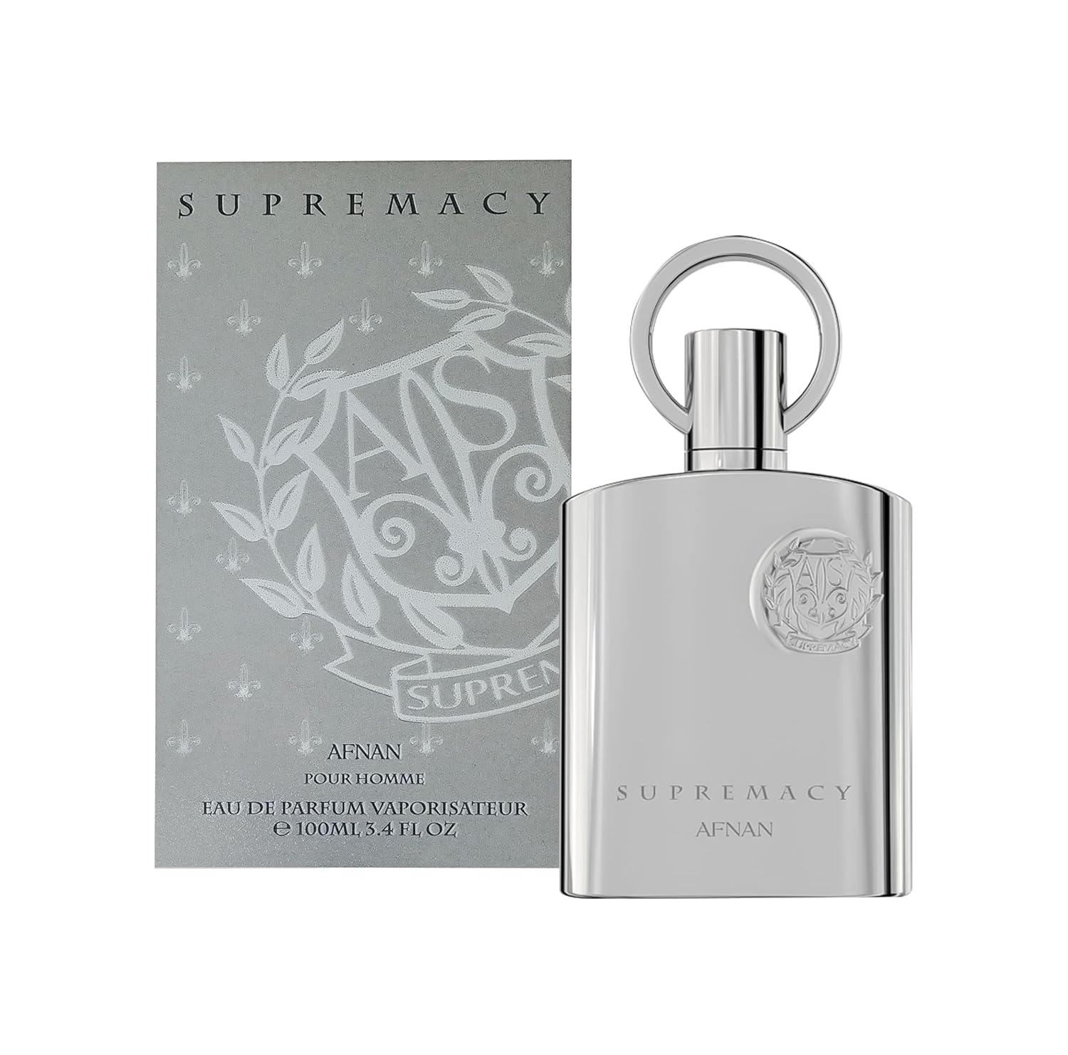 Afnan Supremacy Silver Pour Homme for Men Eau de Parfum Spray, 3.4 Ounce
