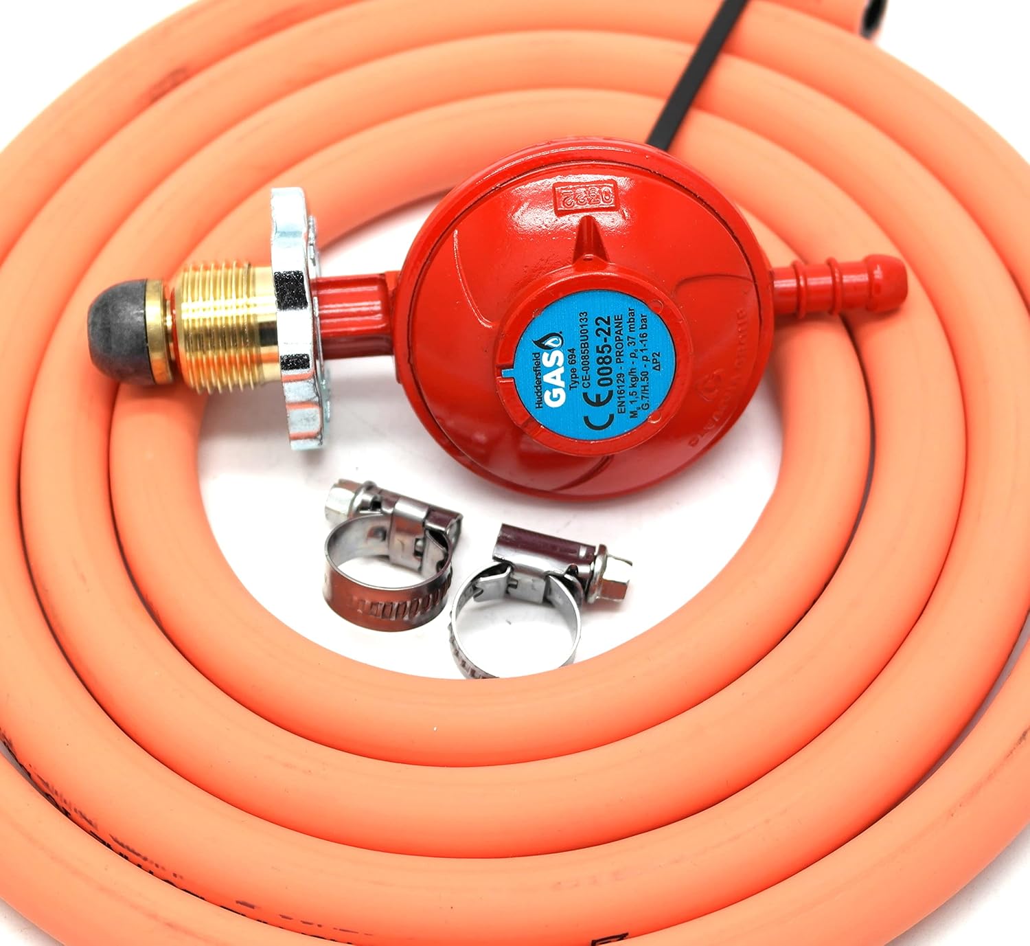 TheSunnyValley Hand-Tight Propane Gas Regulator With 2M Hose + 2 Clips Fits Calor Gas/Flogas