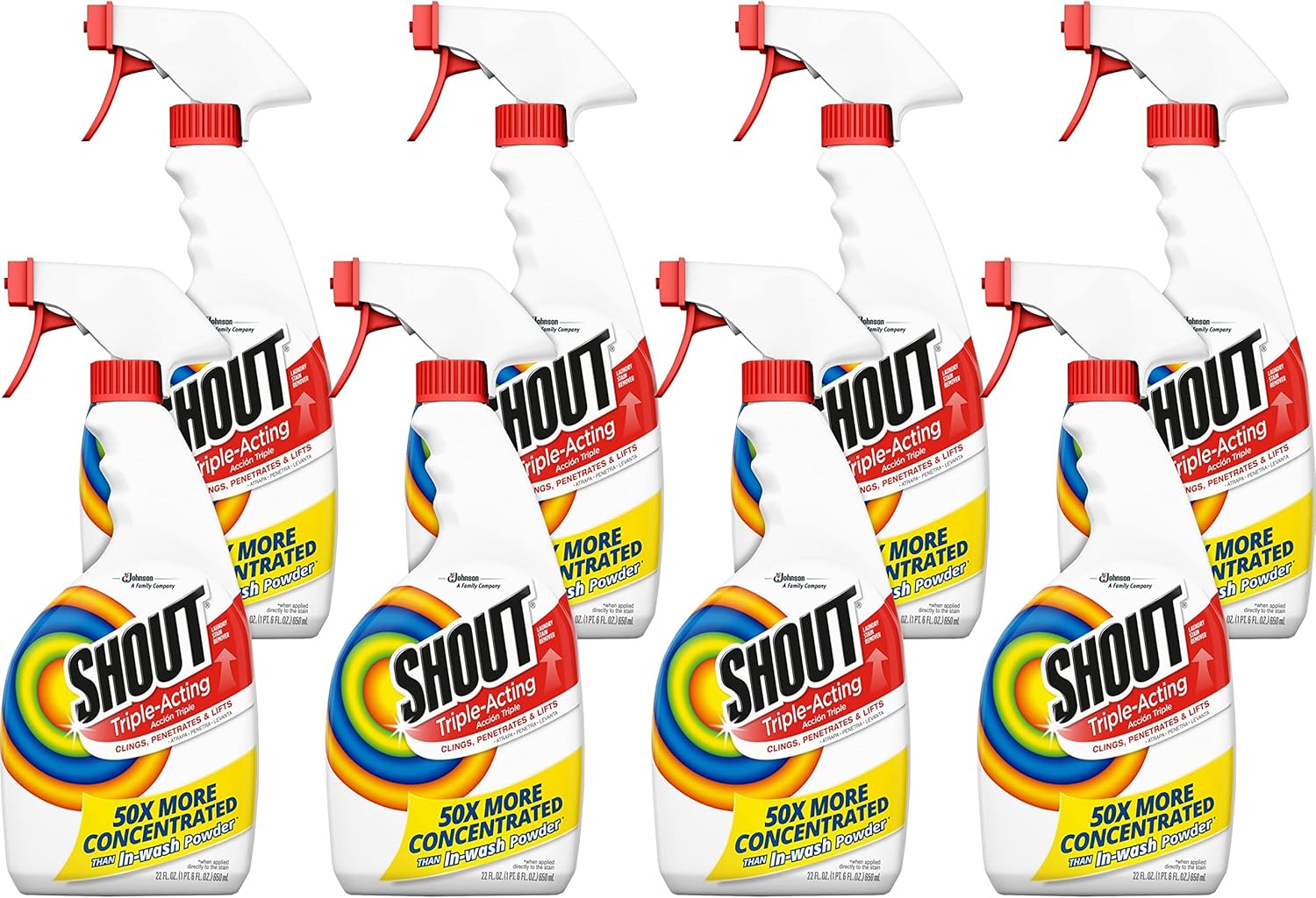 Shout Laundry Stain Remover Spray (Pack of 8)