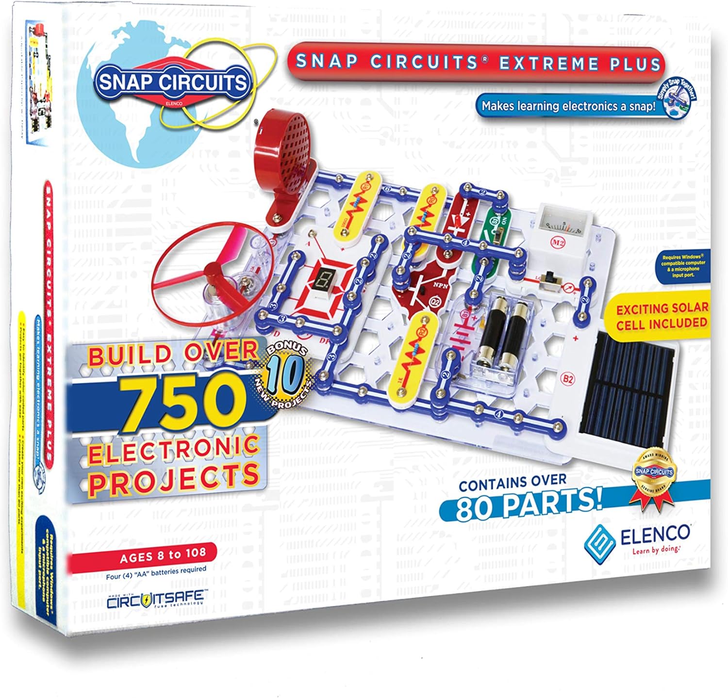 Snap Circuits Extreme Plus SC-760 Electronics Exploration Kit | Over 760 Stem Projects | Full Color Project Manual | 80+ Parts | Stem Educational Toys for Kids 8+
