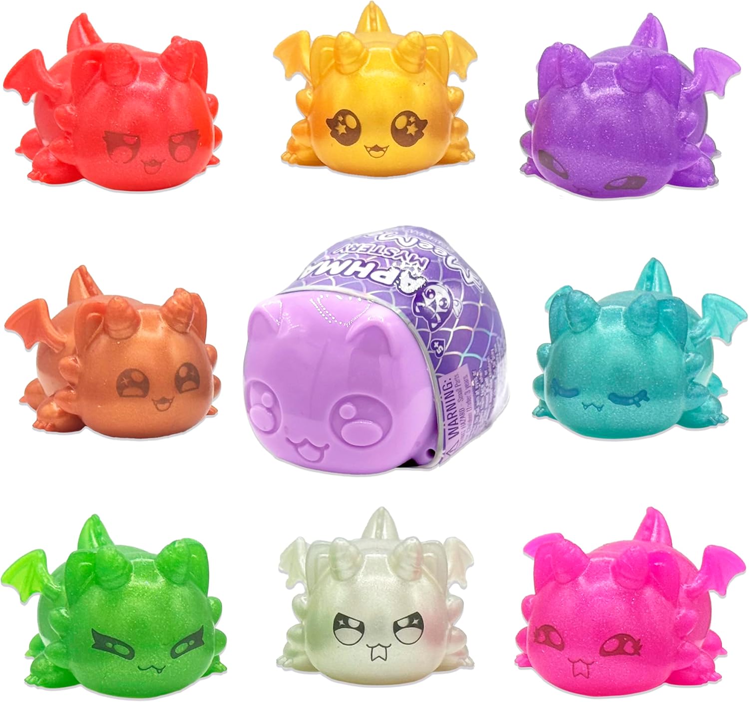 Aphmau MeeMeow Mystery Squishy Figures; Series 4 – Dragons, Blind Box, 1 of 8 Possible Dragon MeeMeows, Official Aphmau Merch