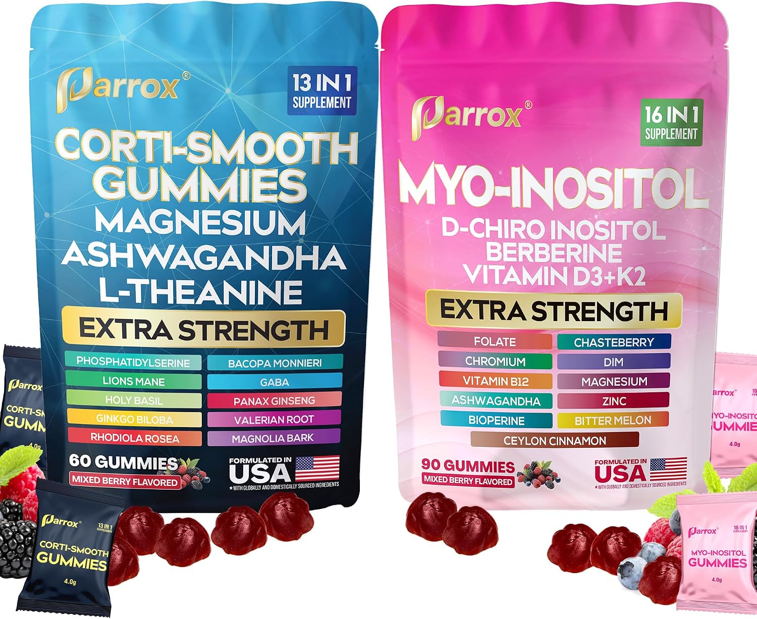 Cortisol & Myo-Inositol Gummies, D-Chiro Inositol, Soothe & Smooth, 150ct | With D-Chiro Inositol, Berberine, Magnesium, Ashwagandha, L-Theanine, Vitamins D3+K2 & B12, Folate, Zinc