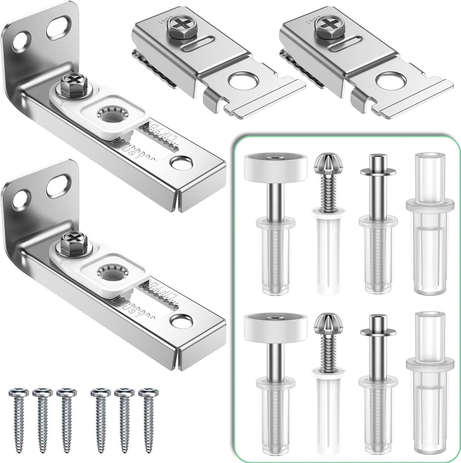 Bifold Door Hardware Repair Kit - 2 Pack Bi-fold Sliding Closet Door Hardware Kit for 7/8" to 1" Track, Folding Pocket Door Replacement Parts Set Include Top Bottom Pivots Bracket and Guide Wheel