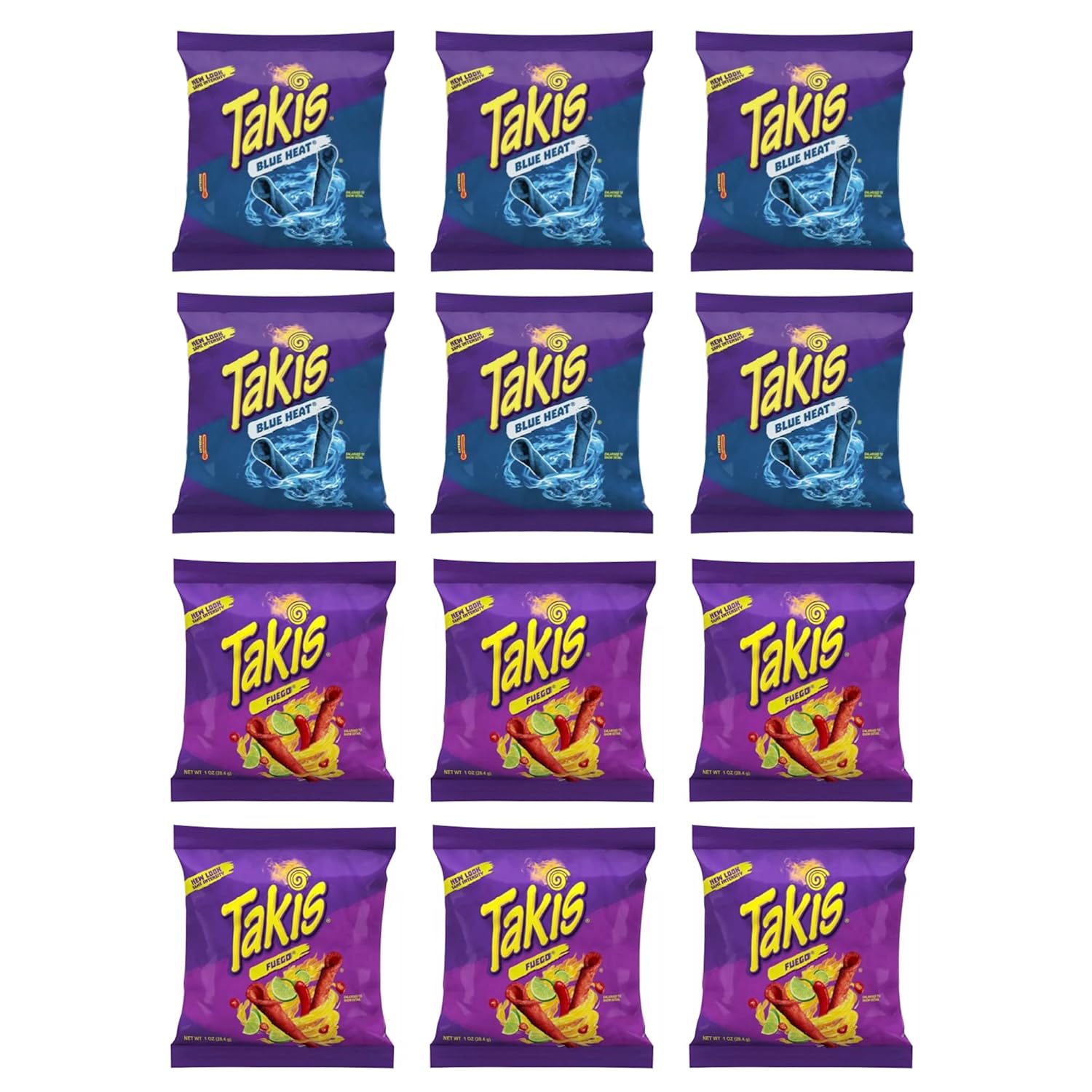 Takis Blue Heat & Fuego Chips Variety Pack - 12 Count | 1oz Bags
