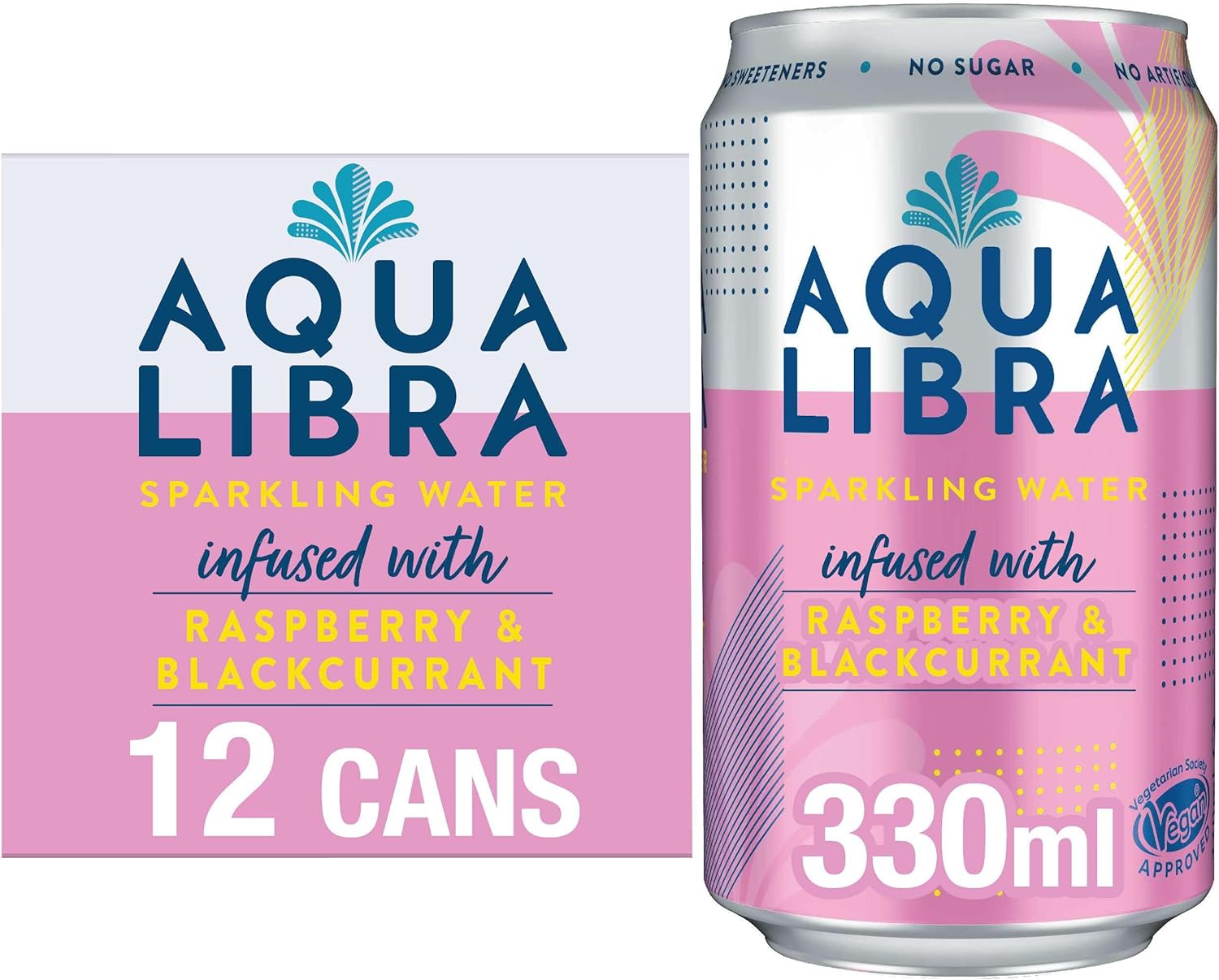 AQUA LIBRA Raspberry & Blackcurrant 330ML, Pack of 12