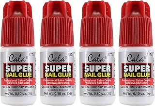 Cala Super Nail Glue Professional Salon Quality | Quick and Strong Nail Liquid Adhesive (4 Bottles)
