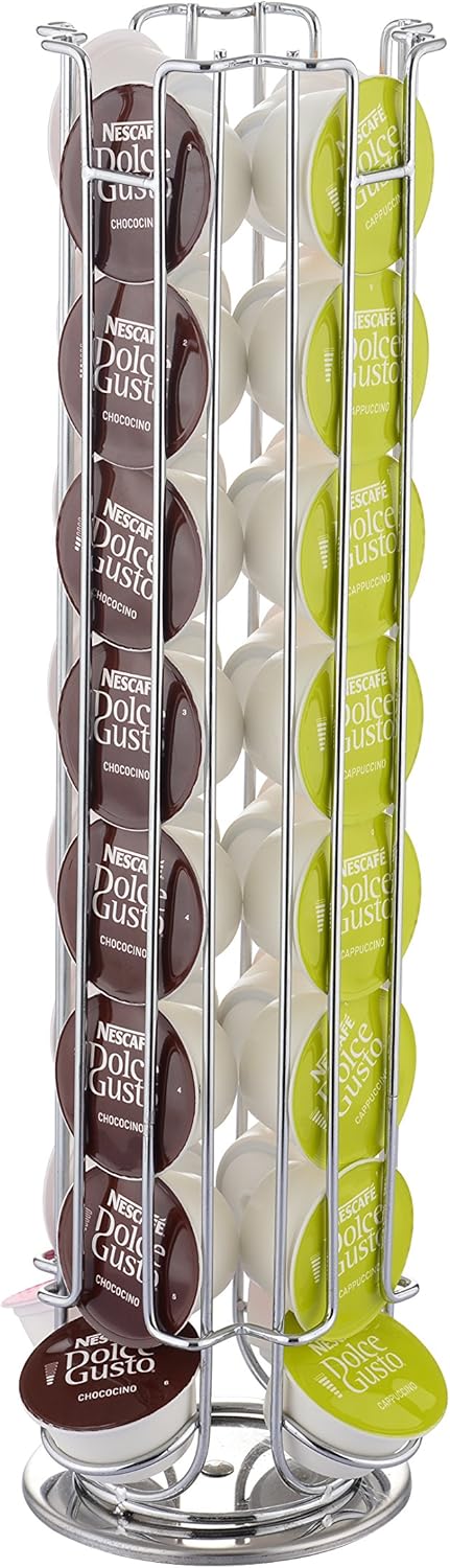 EXZACT Coffee Capsule Holder Compatible with Dolce Gusto, Not Sold or Created by Dolce Gusto, Rotating Coffee Pods Stands Holder (Max Capacity: 32)