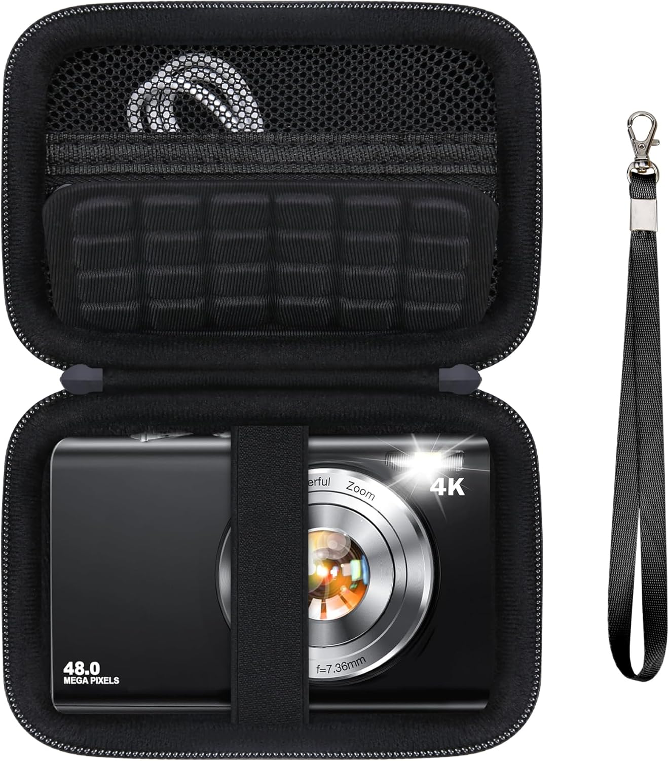 Hard Carrying Case for Lecnippy/for Lecran/for FJFJOPK Digital Camera, 4K Vlogging Camera for Photography, 48MP Portable Compact Point and Shoot Digital Camera Kids Camera Storage Holder, Black