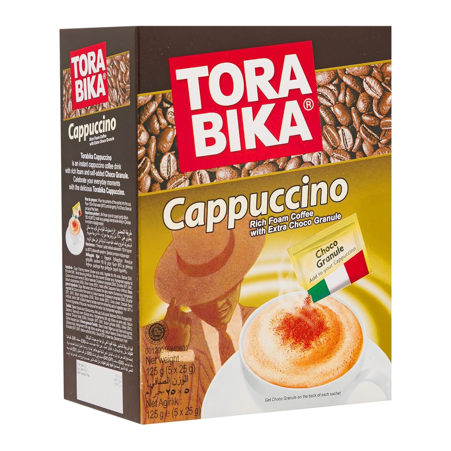 Torabika Cappuccino Instant Coffee 5-ct, 125 Gram by Torabika