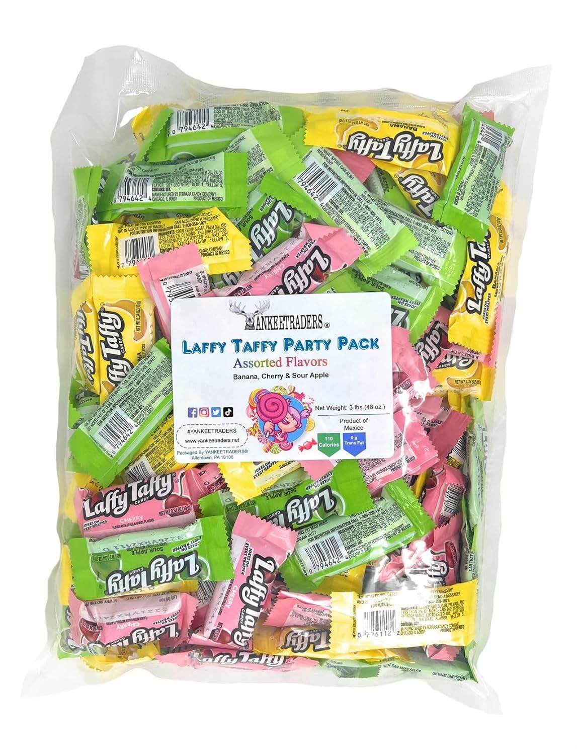 Laffy Taffy Party Pack, Assorted Flavors, 3 Pounds Bulk