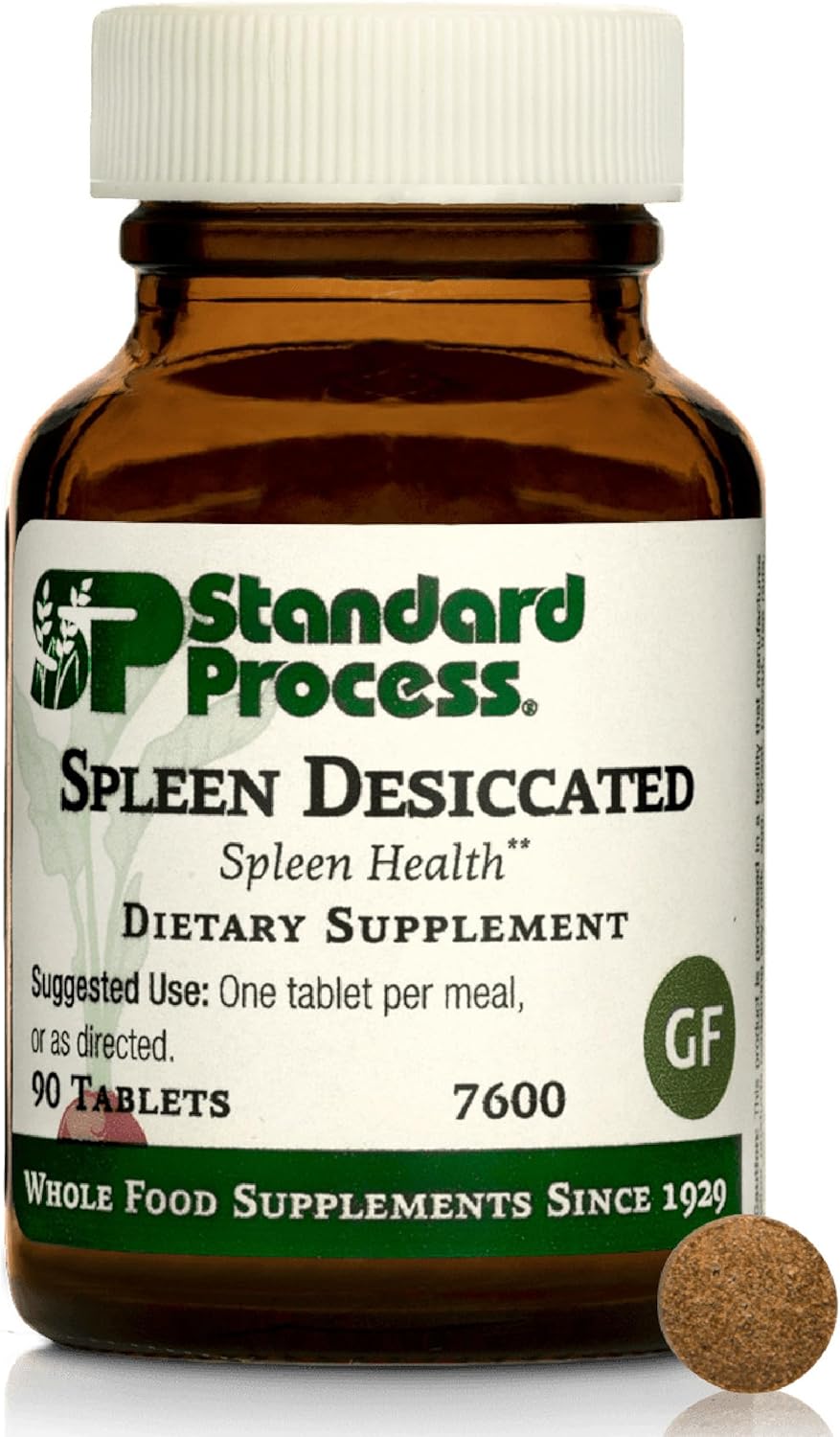 Standard Process Inc. Spleen Desiccated - Whole Food Immune Support, Spleen and Healthy Blood - Gluten Free - 90 Tablets