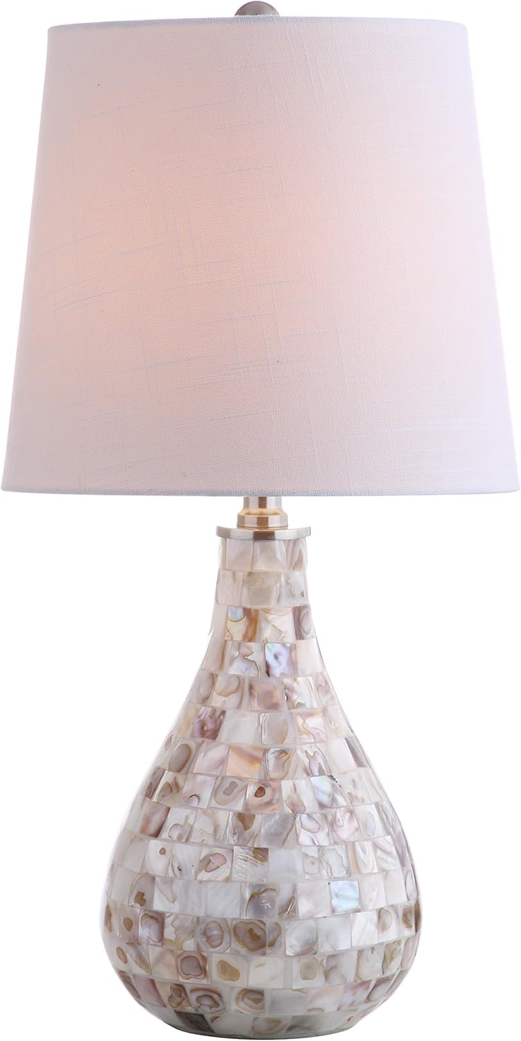 JONATHAN Y JYL1024A Mona 20.5" Mini LED Table Lamp, Cottage, Coastal, Transitional, Modern, Elegant, Office, Living Room, Family Room, Dining Room, Bedroom, Hallway, Foyer, Seashell