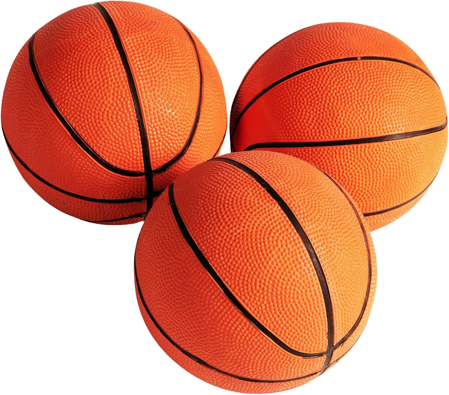 MD Sports Size 3 Basketball, Indoor & Outdoor 3-Pack, 7-inch Diameter Durable Rubber Ball, Perfect for Arcade Games