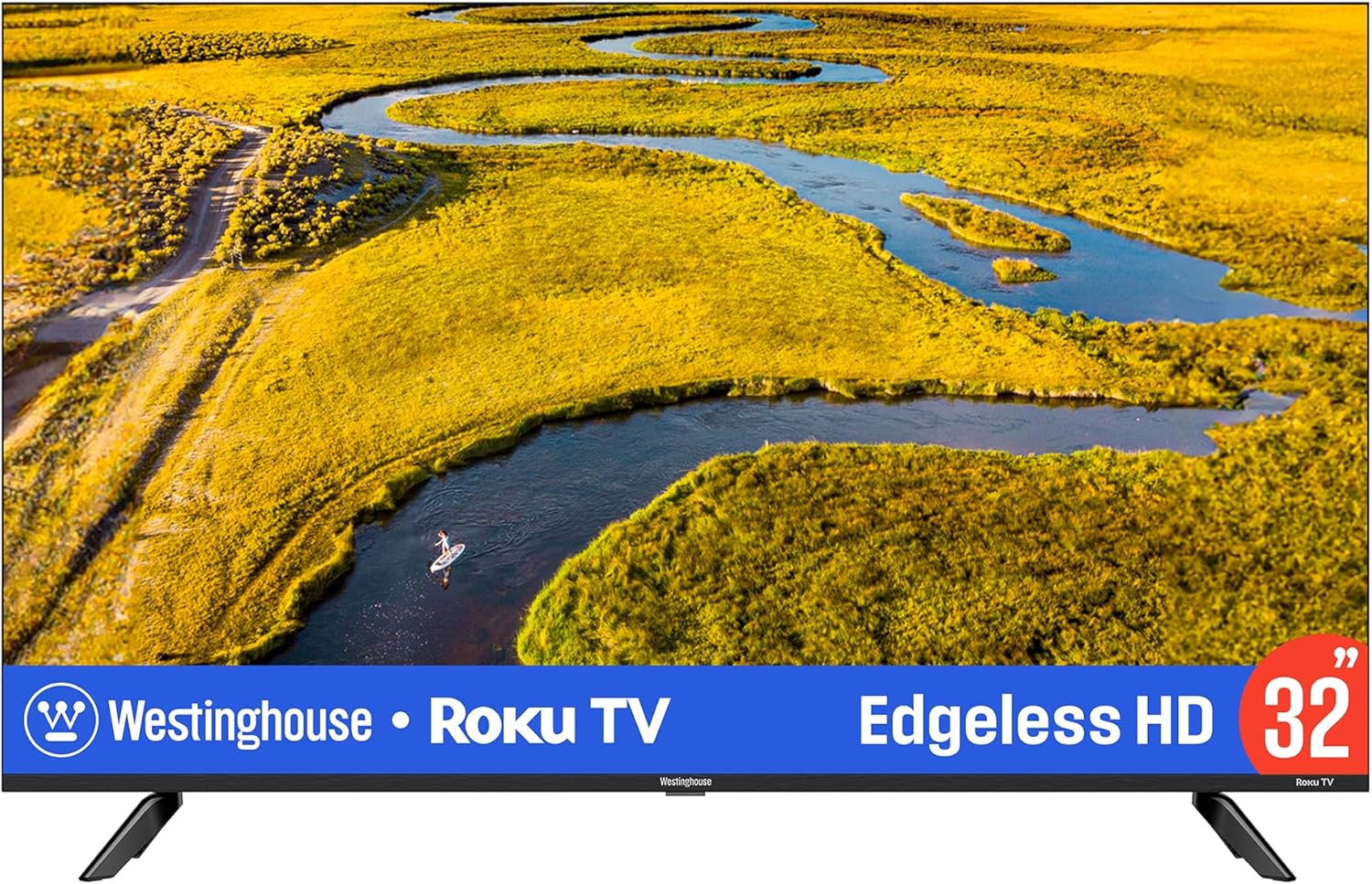 Westinghouse Edgeless Roku TV - 32 Inch Smart Television, LED HD w/Wi-Fi & Mobile App Connectivity, Flat Screen Compatible w/Apple HomeKit, Alexa, & Google Assistant
