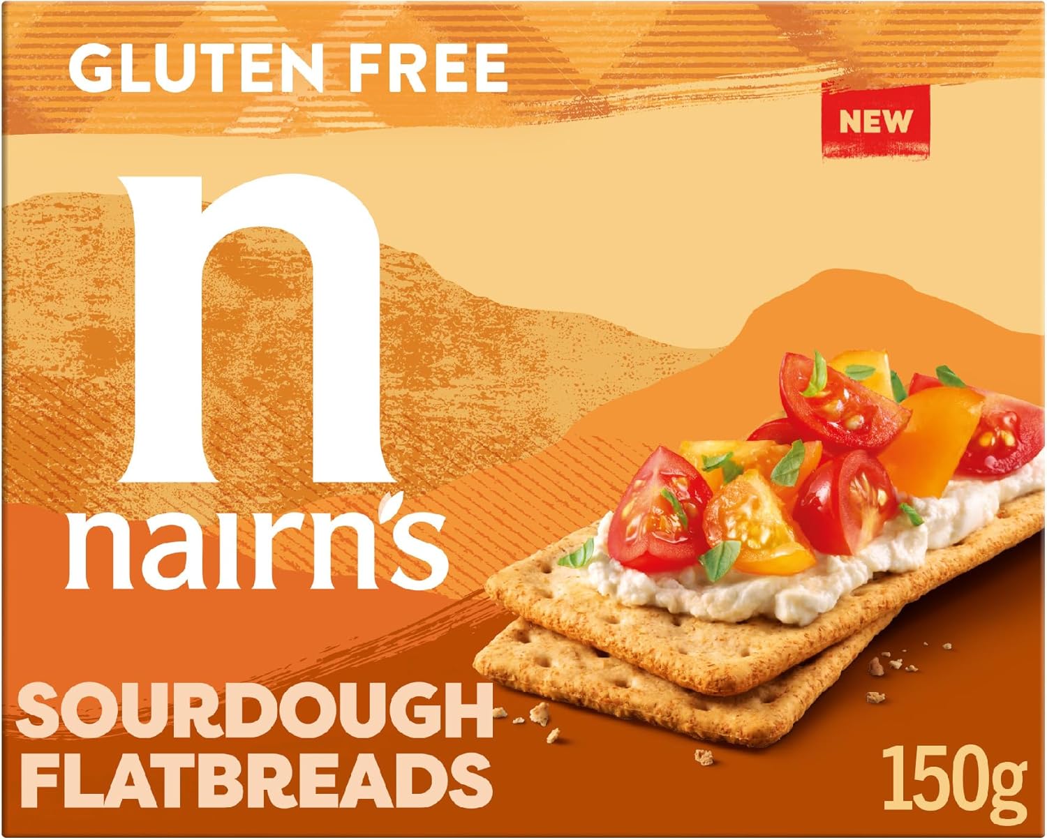 Nairn's Sourdough Flatbreads - 125g - Gluten Free Wholegrain Oats - High in Fibre - Plant Based Flatbreads - Healthy Snacks - Real Sourdough - Suitable for Coeliacs - Pack of 6
