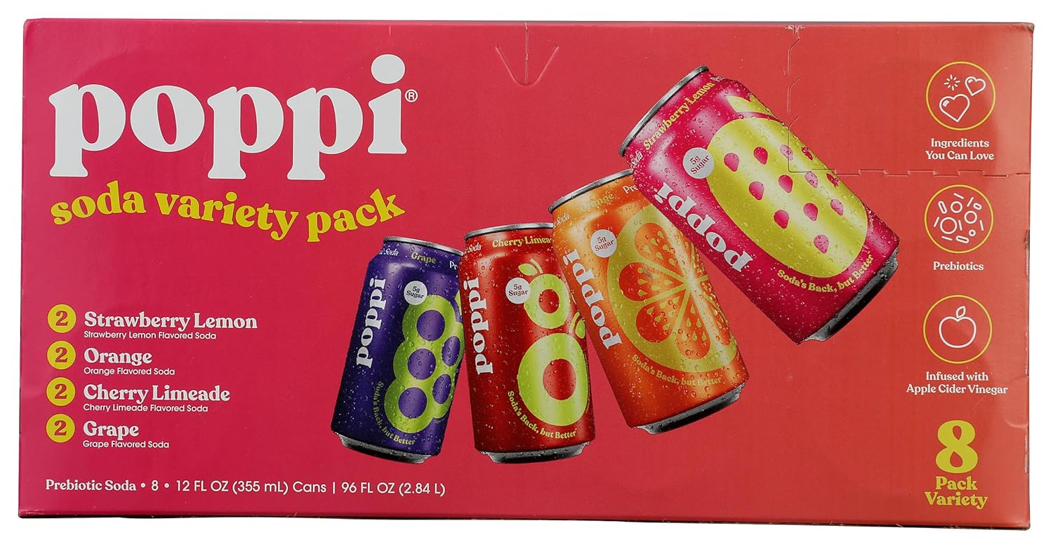 Poppi Soda Prebtc Variety 8Pk 96 FO