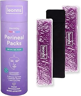 Reusable Perineal Ice Packs for Postpartum - 3 Postpartum Ice Packs with Soft Satin Sleeves- Post Partum Relief Ice Pads with 2 in 1 Hot or Cold Pack Functionality