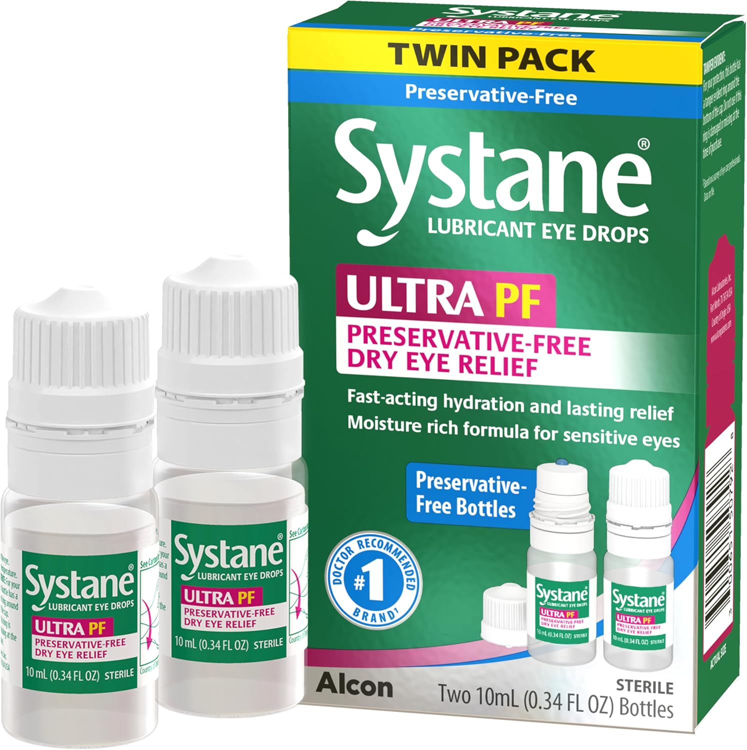 Systane Ultra Multi-Dose Preservative-Free Eye Drops Twin Pack (2x10ml)