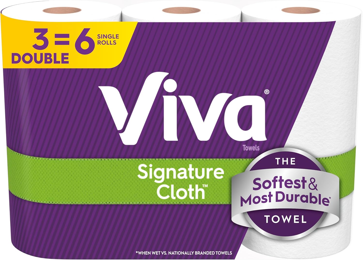 Viva Signature Cloth Paper Towels, 3 Double Rolls, 86 Sheets per Roll