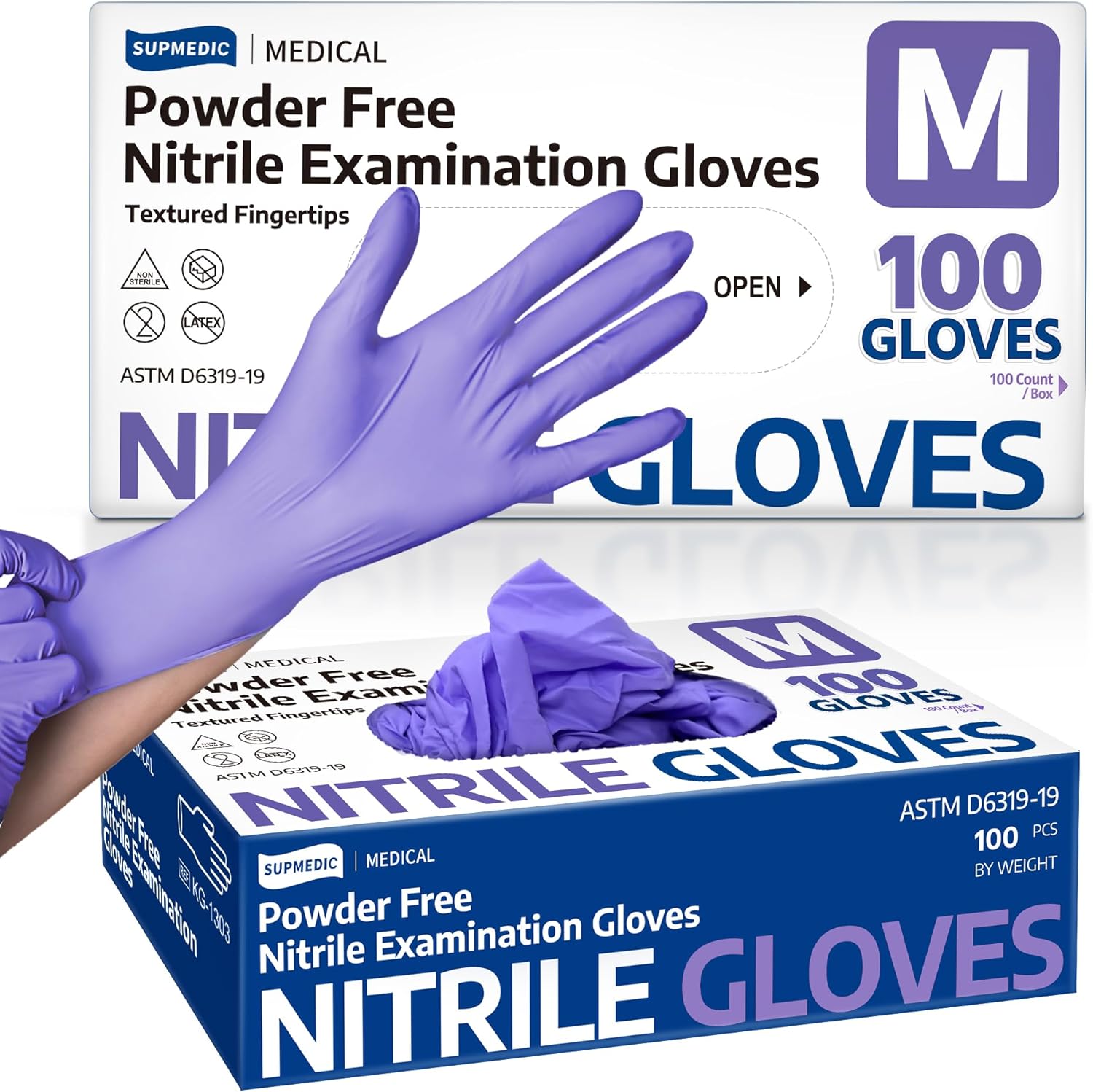 Medical Soft Max™ Lilac Nitrile Disposable Gloves, 100 ct Latex-Free Powder-Free Non-Sterile Food Safe Cleaning Exam