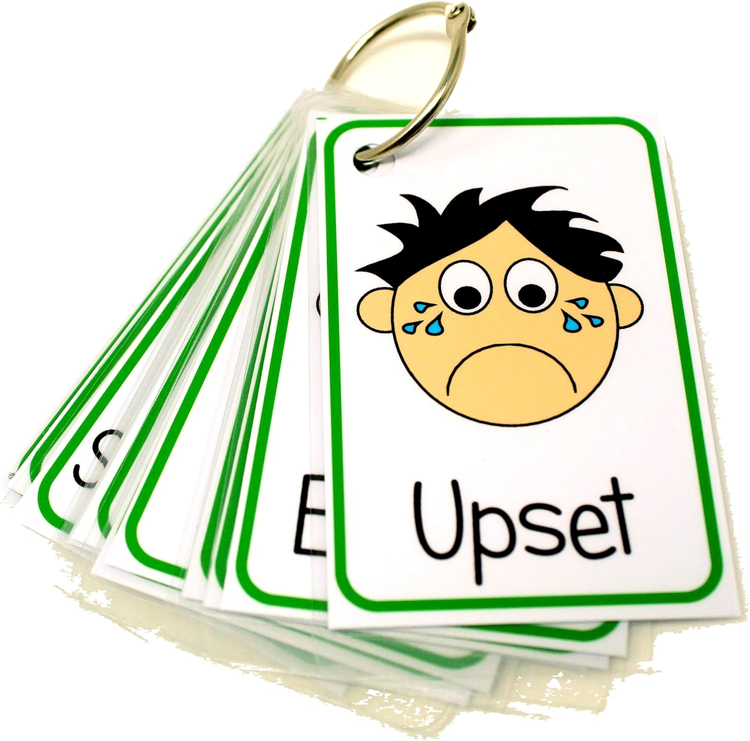 Feelings and Emotions Flash Cards Boys - Non Verbal Visual Aid Speech Delay for Children and adults with Autism, Special Needs ASD ADHD