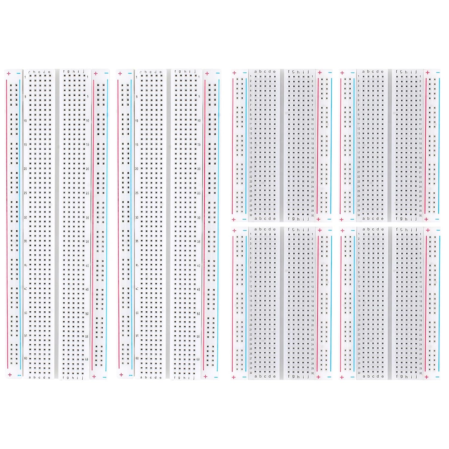 Breadboard, 6PCS Bread Board, Breadboard Kit Includes 2PCS 830 Point + 4PCS 400 Point, Power Distribution Connection Block for Arduino, Proto Shield and Prototype Shield