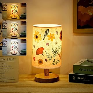 Hortsun Pressed Floral Lamp Floral Bedside Lamp Vintage Flower Desk Lamp for Bedroom Living Room, Dorm, Home, Office Decor(1 Pcs, Modern Style)