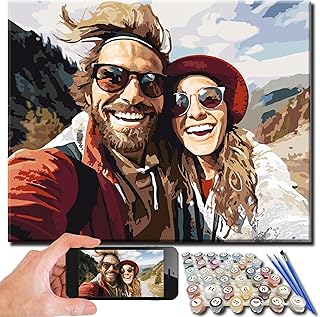 Kidstique Customize Your Personalized DIY Paint-by-Numbers kit Using a Photo of Your Choice. Great Gift idea for Valentine's Day, Mother's Day, or Father's Day 12x16