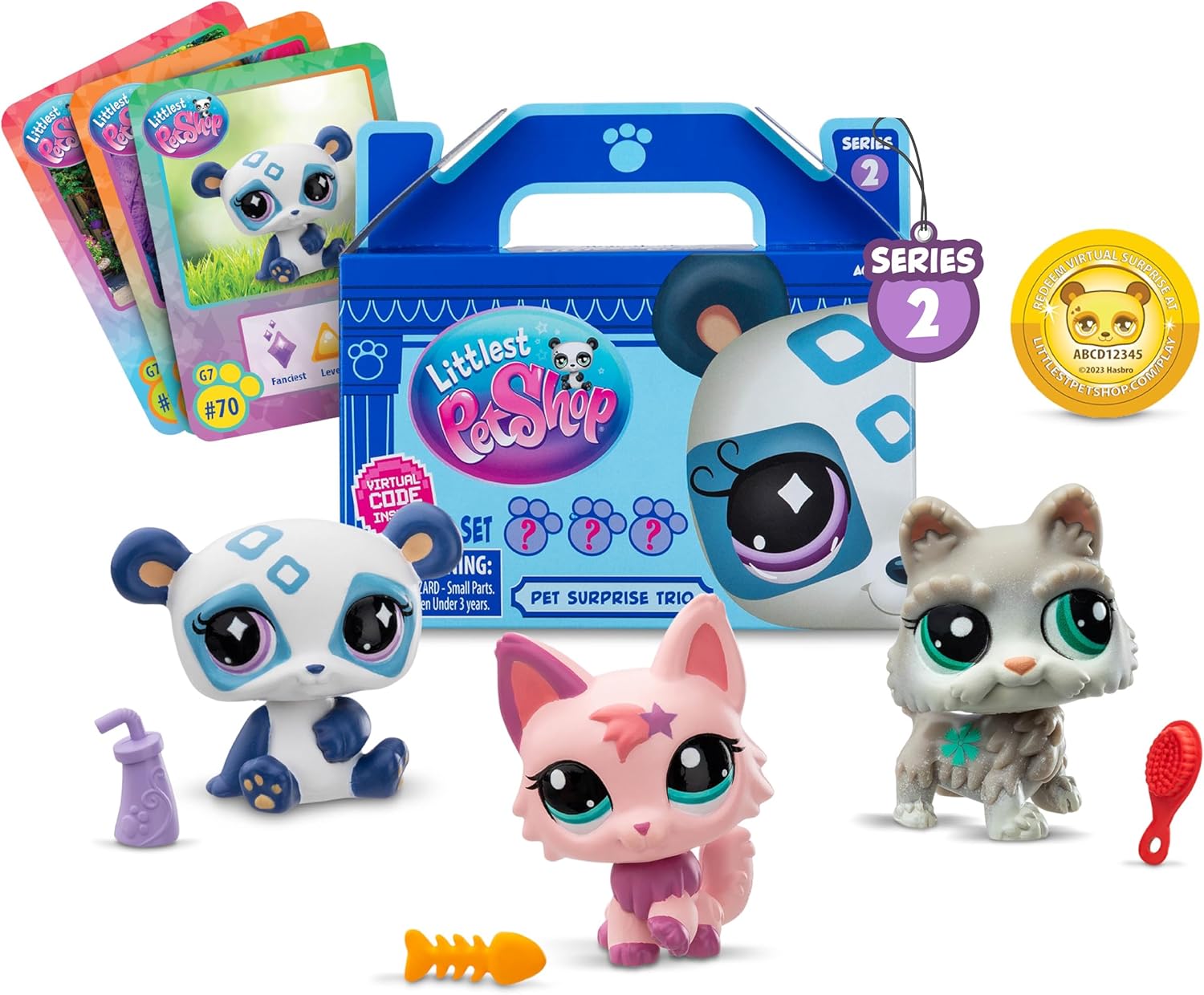 Littlest Pet Shop - Pet Surprise Three Pack - Series 2 - LPS Gen 7, Authentic Mystery Figures, Surprise Collectible Kidult Toy, Girls, Boys, Kids, Tweens Ages 4+