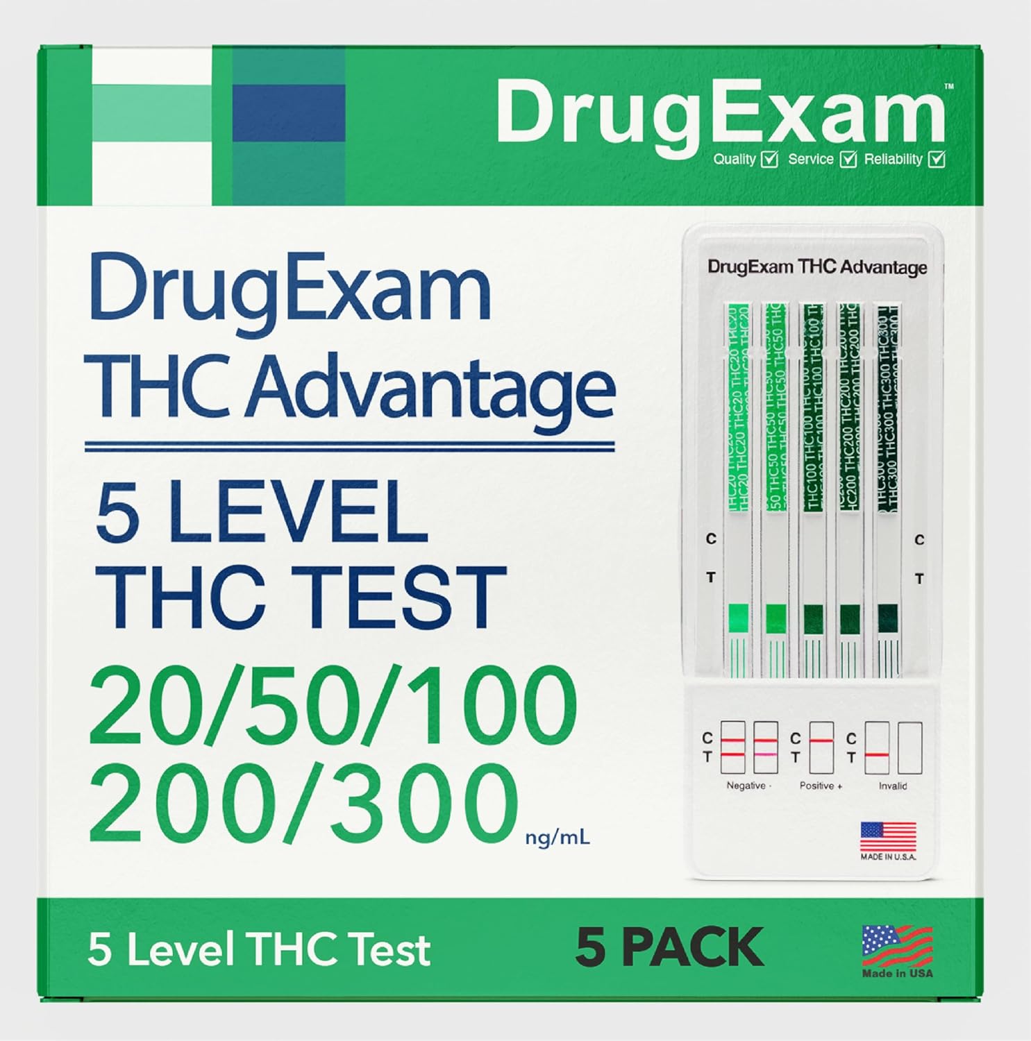 5 Pack - DrugExam Marijuana Test Dip Card. Cannabinoids Testing Test. Rapid Test Dip Cards.Individually Packed. Detailed Instructions Included. Easy to Use.