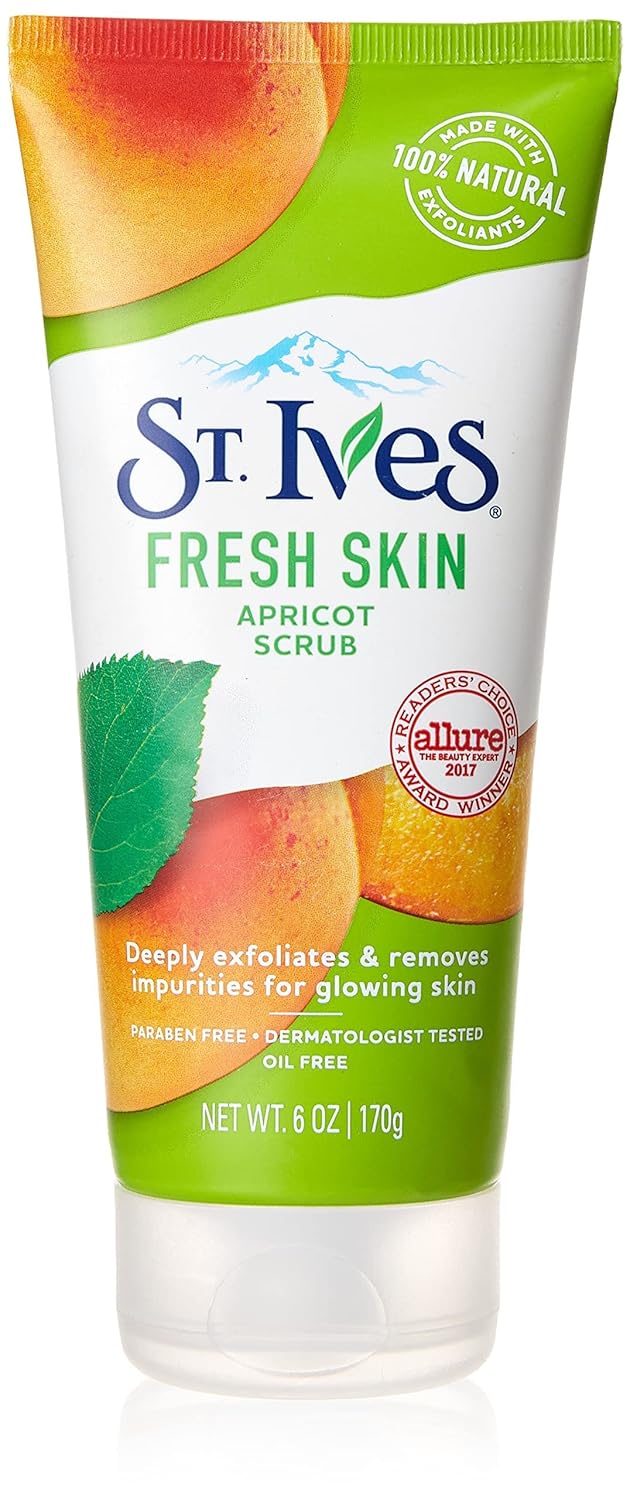 St. Ives Fresh Skin Apricot Face Scrub, Deep Exfoliator Skin Care for Clean, Glowing Skin, Oil-free Facial Scrub Made with 100% Natural Exfoliants, 6 oz