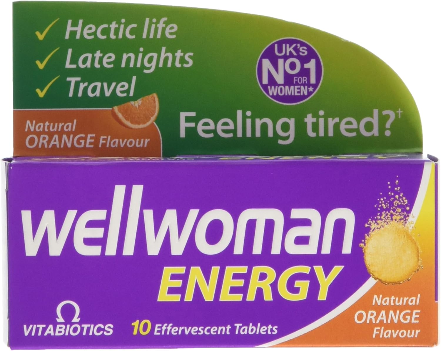 Wellwoman Vitabiotics Energy Natural Orange Flavour, 10 Count