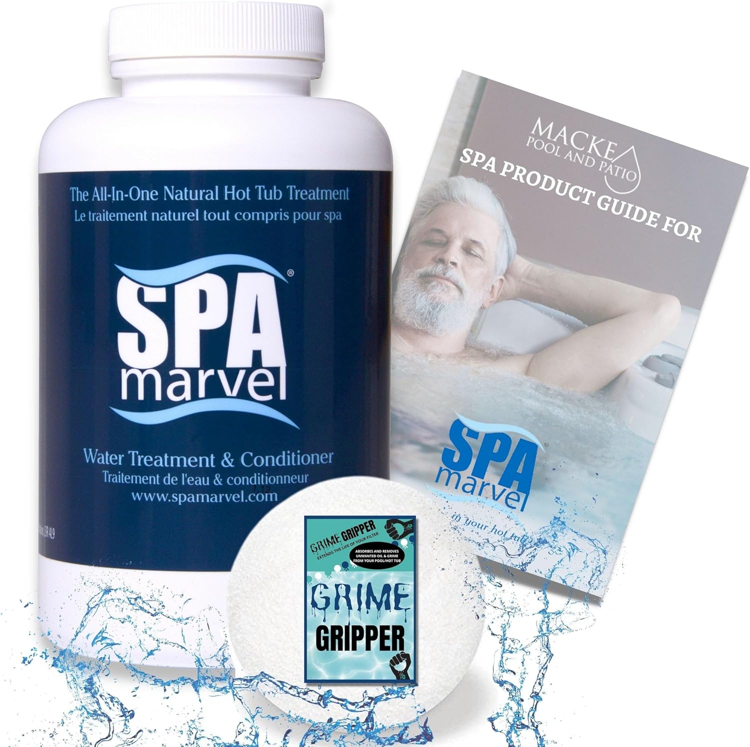 Spa Marvel Treatment and Conditioner Plus Hot Tub Sponge Oil Absorber - 1 Pack