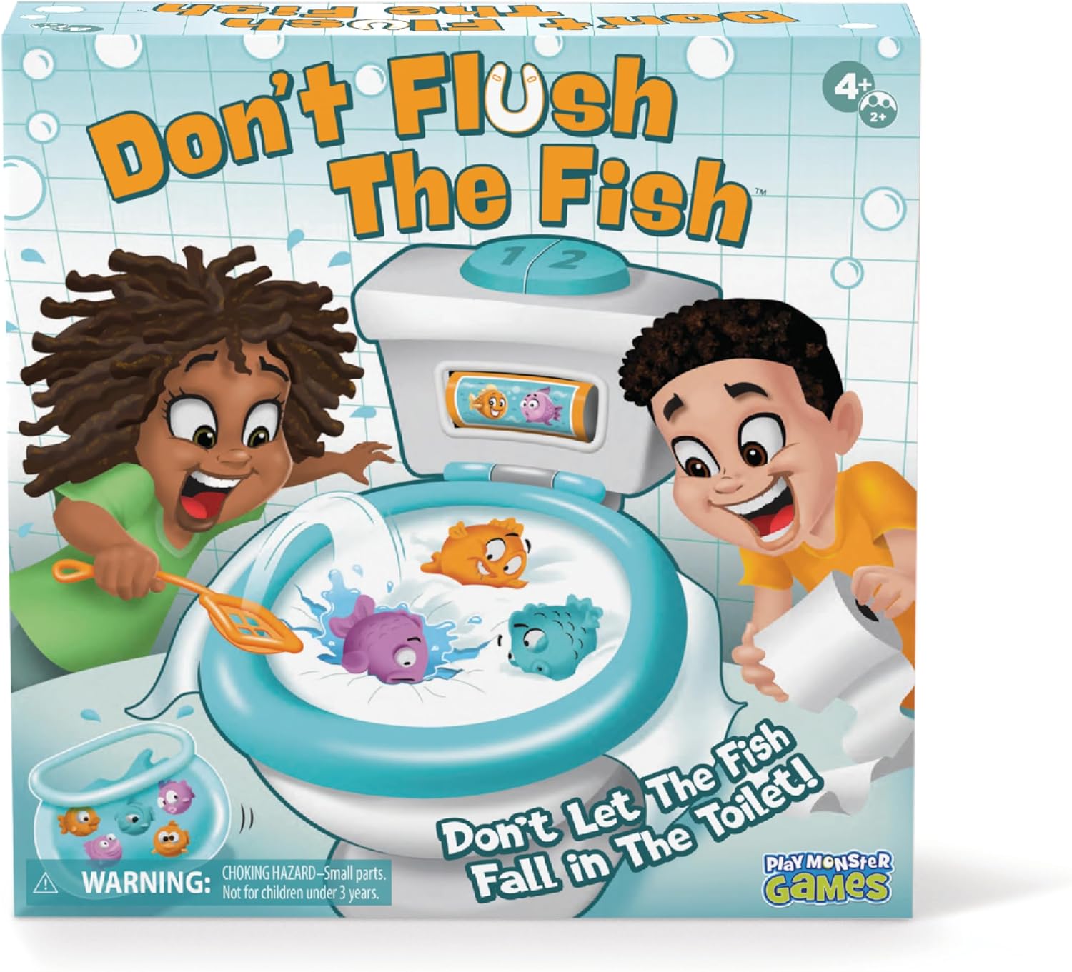 PlayMonster Dont Flush The Fish Board Games for Kids - Board Games for Family Game Night for Kids and Adults, Fun Balancing Game, Preschool, Toddler Toys, Ages 4+