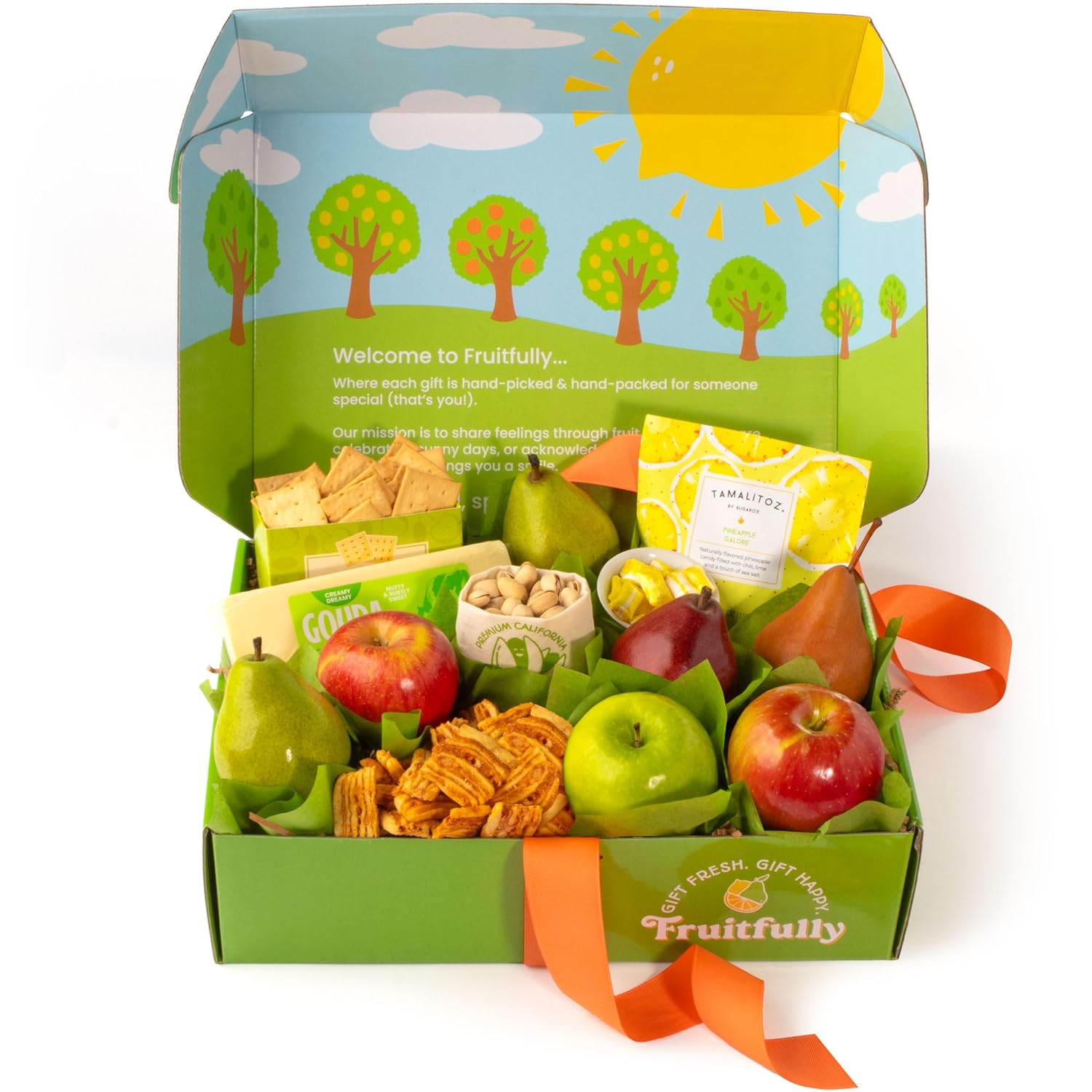 A Gift Inside Perfect Pairings Deluxe Fruit, Cheese and Gourmet Box