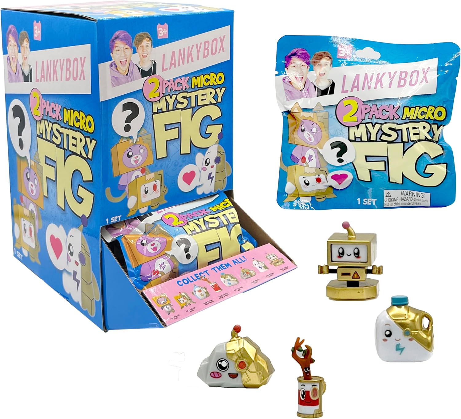 LankyBox 2 Pack Mystery Micro Figures, Series 3, Collectible Mini Figures, Ultra-Rare Editions, Officially Licensed Merch
