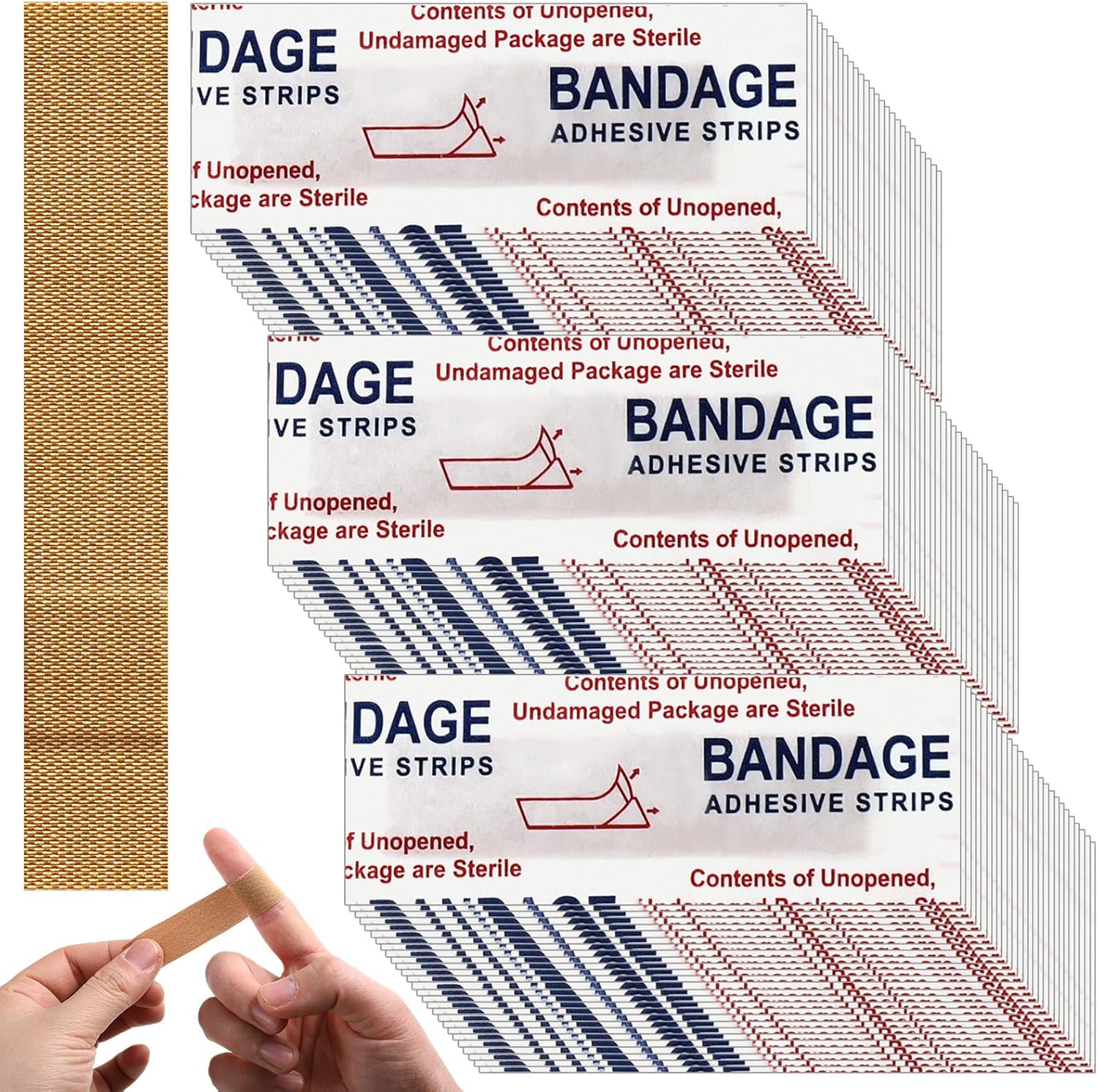 120 Pcs Extra Long Flexible Fabric Bandages, 4.75 x 0.75 Inch Adhesive Strip Non Latex Finger Bandages for Oversized Hands and Feet, Construction Workers Carpenters(Classic Color)