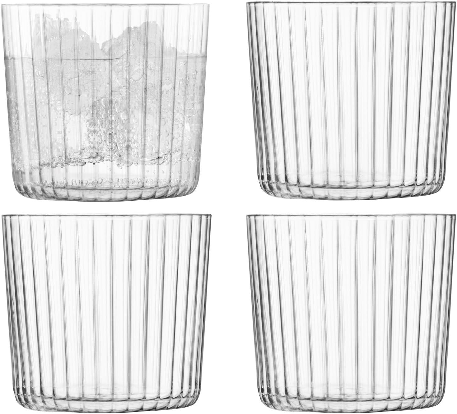 LSA International Gio Line Tumbler 310 ml Clear | Set of 4 | Dishwasher Safe | GI14