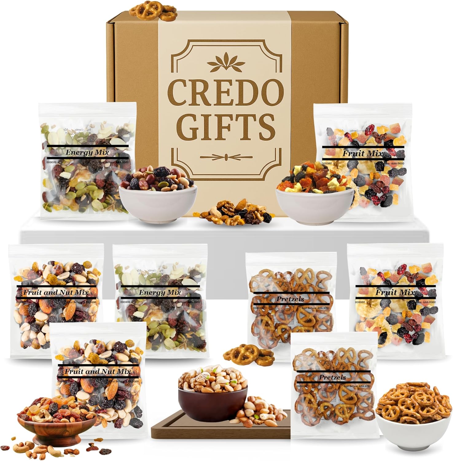 Ultimate Savory Snacks & Nuts Gift Set Hamper with Mini Pretzels, Energy Mix, Mixed Fruit and Nut, Mix Nuts Gifts Box, Healthy Snacks, Dried Fruit Gifts Basket, Fruits and Nut Gift Baskets