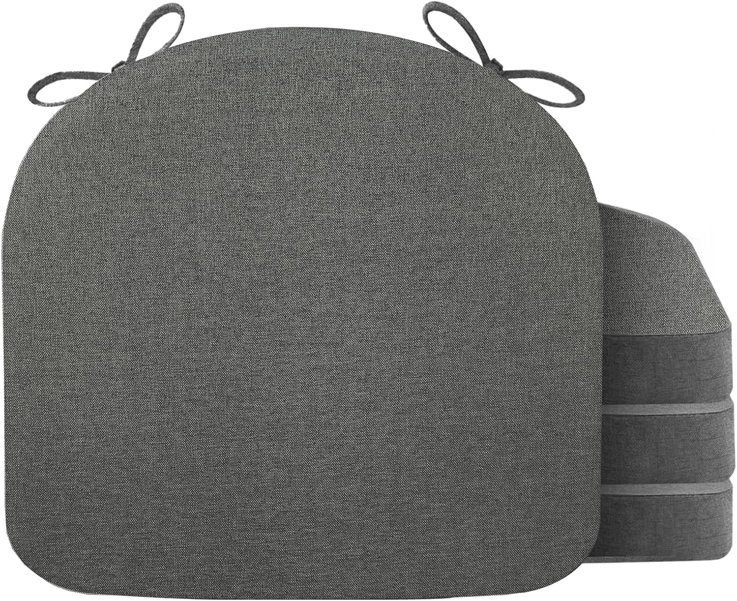 Chair Cushions for Dining Chair Seat Set of 4, Memory Foam Chair Pads Help You Relief from Sedentary Discomfort in The Office or Kitchen and Dining Rooms(17" x 16" x 2.5", Dark Grey)
