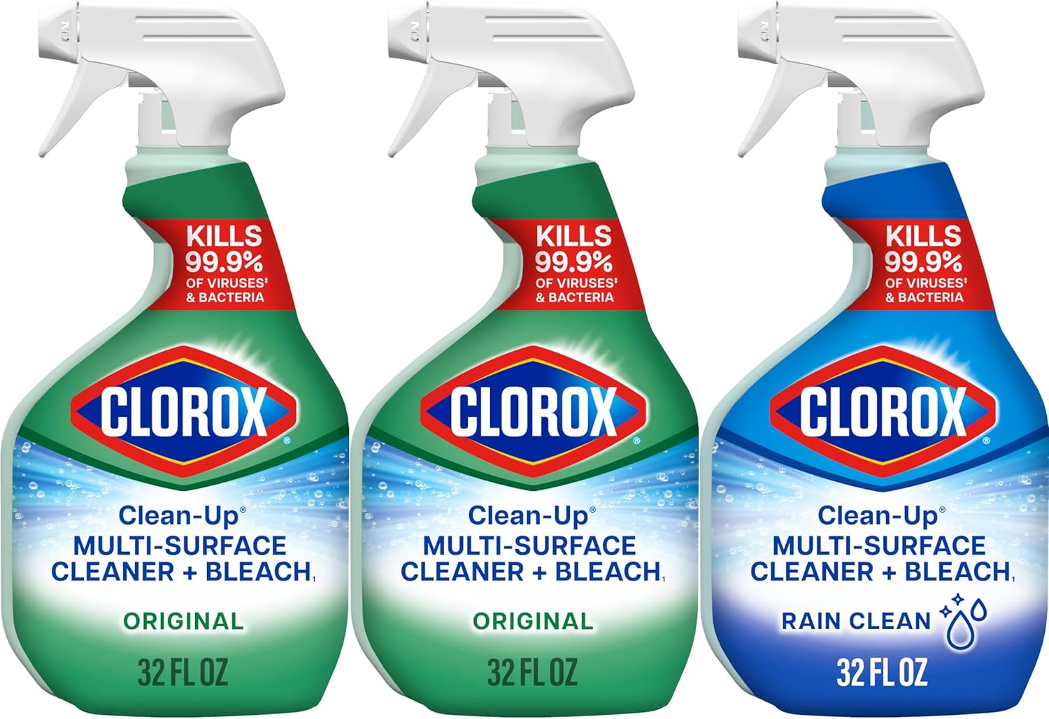 Clorox Clean-Up Multi-Surface Cleaner with Bleach, 32 Fl Oz Ea, Pack of 3 (Pack May Vary)