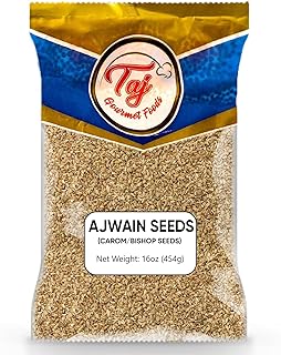 TAJ Ajwain Seeds | Whole Carom Seeds | Bishop Seeds | 16-Ounce (454g)