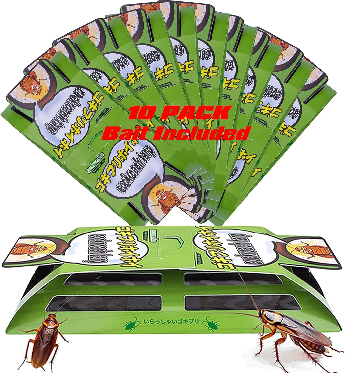 Roach Traps,Baited Glue Traps,Cockroach Trap Child & Pet Friendly (10 Pack)