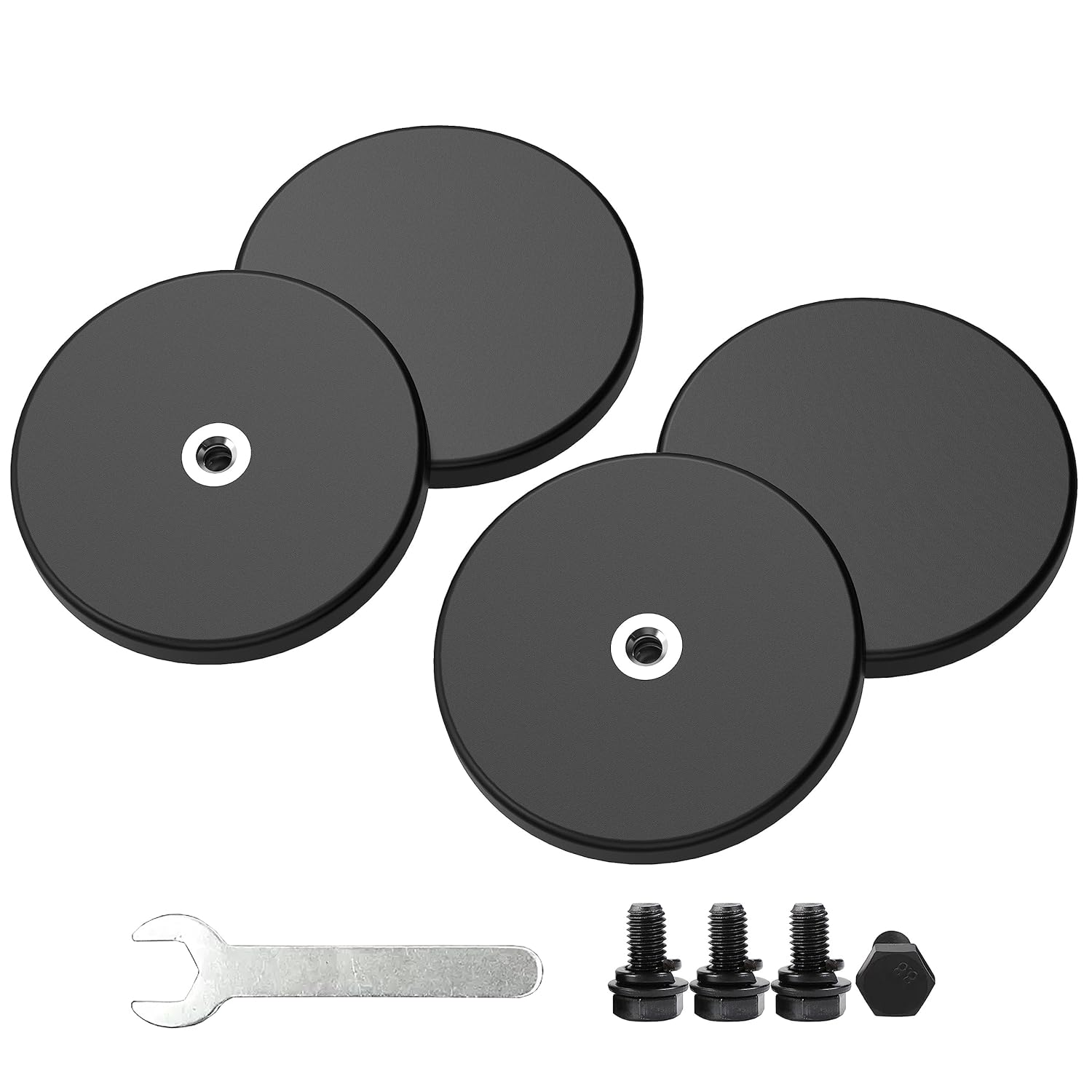 Magnetpro 4 Pieces Strong Rubber Coated Mounting Magnets Anti-Scratch, 30 LBS of Adhesive Power, Magnetic Assembly Base for Light Strips and Additional Mirrors The Outdoor Area