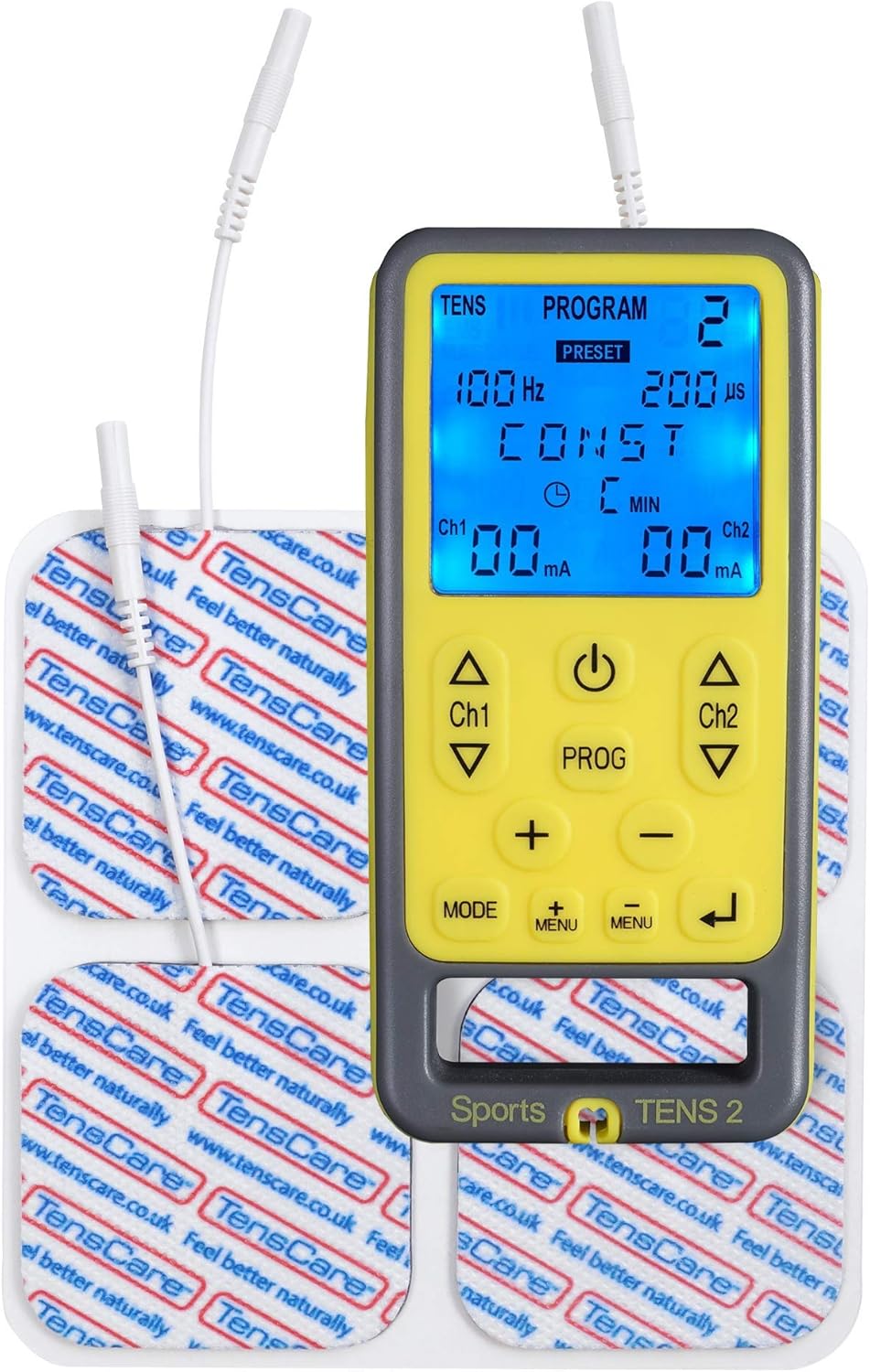 TensCare Sports TENS - 55 TENS, EMS and Massage Programmes. Perfect for Work Out Routines, Pain Relief, Muscle Tonning and Strengthening. Perfect for the Gym, On the Go and at Home