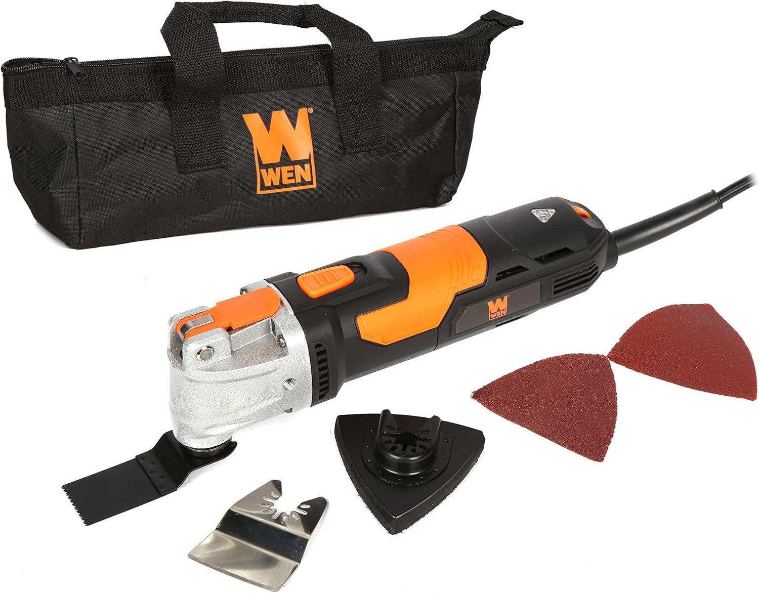 WEN Oscillating Multi-Tool Kit, 3.5A Variable Speed with Accessories and Carrying Case (MT3537)