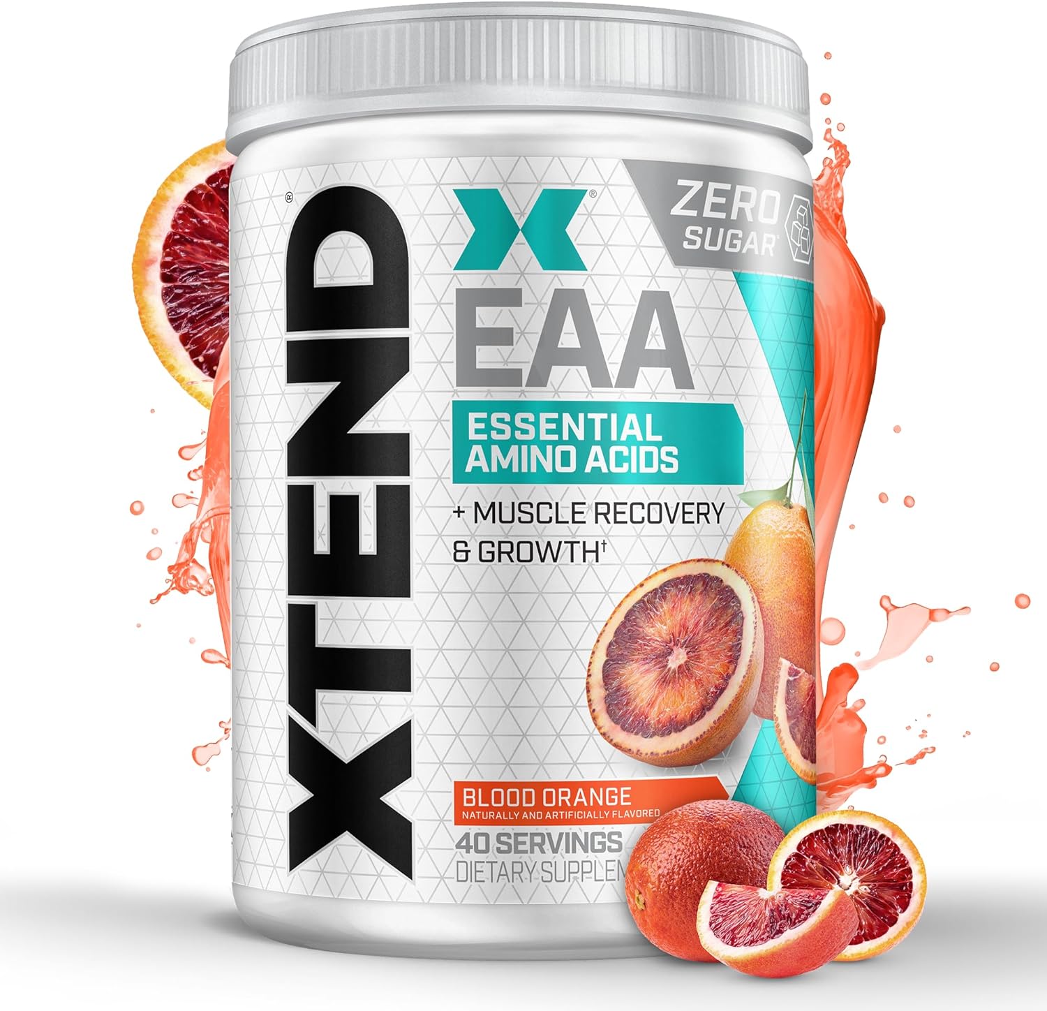 Scivation XTEND EAA + BCAA Powder | Muscle Recovery & Lean Muscle Growth | 9 Essential Amino Acids for Intra Workout or Post Workout Recovery | 10g EAAs Per 2 Servings | Blood Orange 40 Servings
